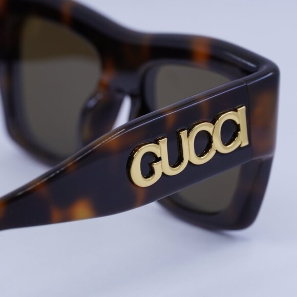 Gucci GG1772S 007 Sunglasses Havana Square Frame, Brown Mirrored Lenses